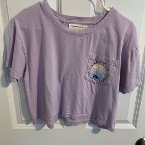 Ocean Drive medium boxy cropped short sleeve T-shirt lilac purple Cape Cod
